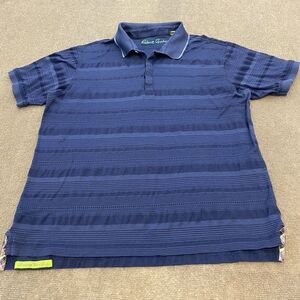 Robert Graham Polo Shirt Mens Size XL Blue Striped‎ Short Sleeve Golf Office